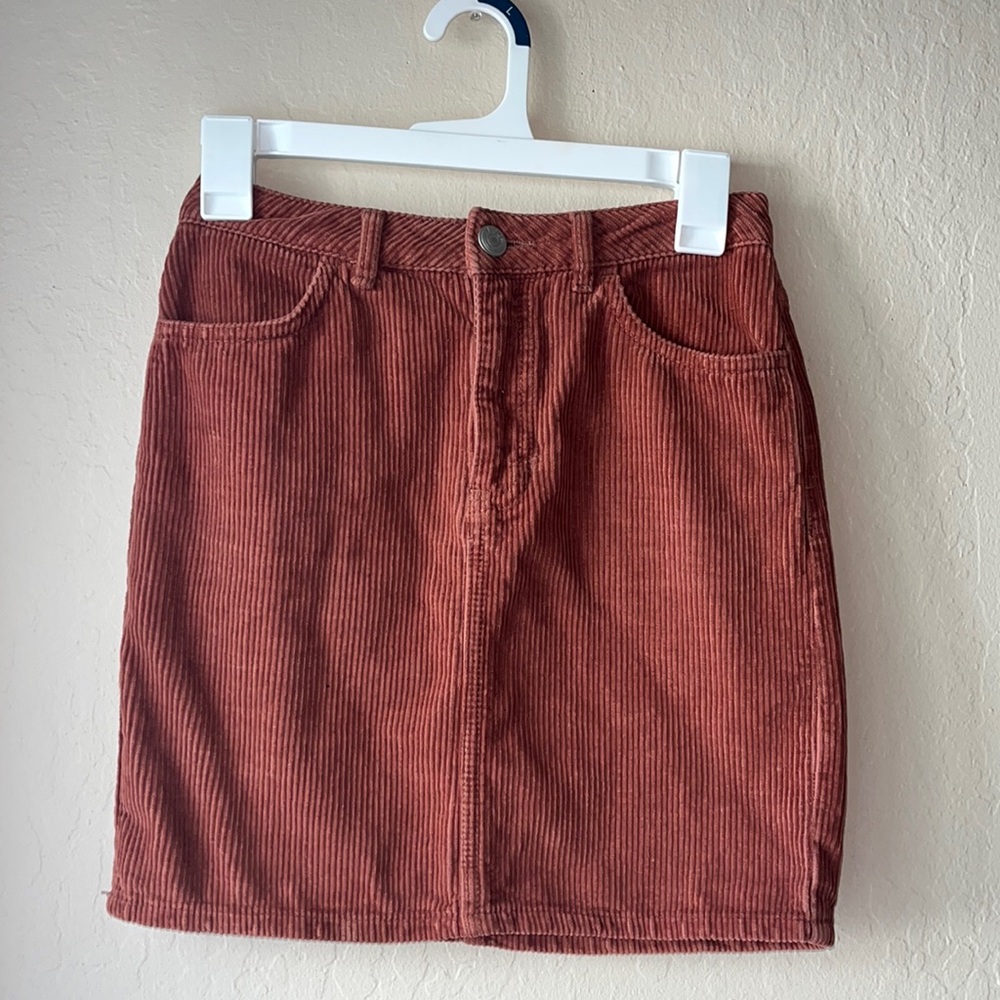 Urban Outfitters BDG copper brown corduroy mini skirt in a size XS.
